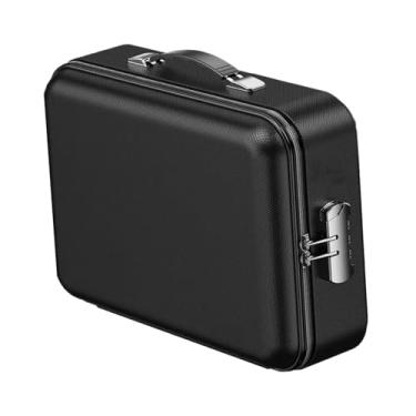 Imagem de Esquirla Caixa de documentos à prova de fogo com fechadura de combinação, organizador de arquivos rígido à prova d'água para objetos de, passaportes