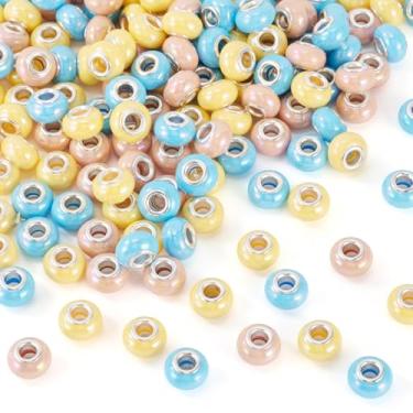 Imagem de Cheriswelry 150 peças de contas europeias de furo grande de resina Rondelle espaçador de contas com pingente deslizante com núcleo de metal prateado 13,5 x 8,5 mm para canetas DIY, cordão, chaveiro