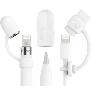Imagem de [4 peças] PencilCozy Combo Pack Cozy – Acessórios originais para Apple Pencil (suporte de tampa/fixador/cordão) compatível com Apple iPad Pro iPencil carregador/ponta | Design compatível com capas