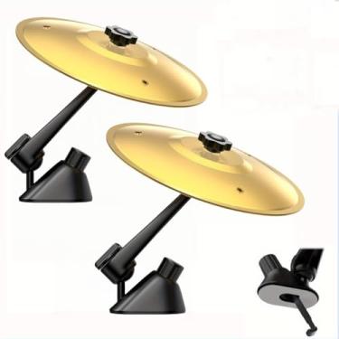 Imagem de Tangxi 2PCS Car Cymbal Air Vent, Mini Drum Crash Cymbal for Vent, Adicione Diversão à Sua Unidade, Acessório de Carro Musical para Amantes da Música, Se Encaixa Em Todos Os Veículos (Ouro)