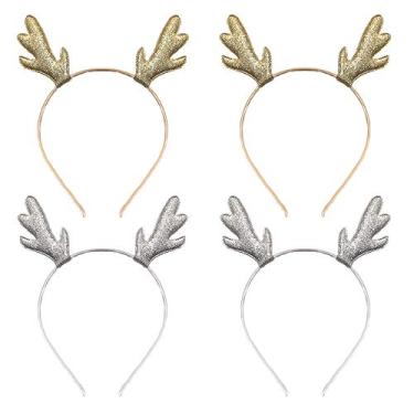 Imagem de Faixa de cabeça de rena de Natal com glitter, chifres de rena, faixa de cabelo de Natal para mulheres, faixa de cabelo de veado, decoração de festa de fim de ano, cosplay, acessórios de cabelo fofos,