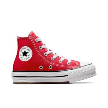 Imagem de Converse Tênis feminino Chuck Taylor All Star Eva Lift Hi, Vermelho/branco/preto, 13 Little Kid