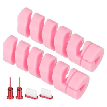 Imagem de PATIKIL Conjunto de protetores USB à prova de poeira, 6 peças tipo-C plugues de poeira para fone de ouvido tampas de poeira capa de porta de carregamento protetor de cabo para laptops, desktops