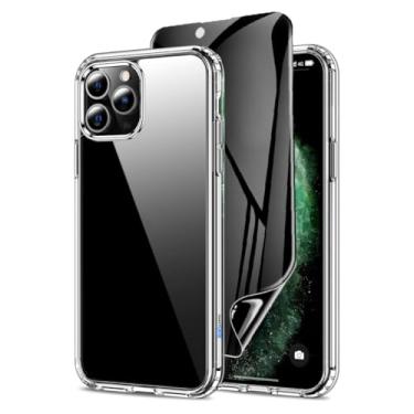 Imagem de Capa Capinha Clear Case Transparente Resistente a Risco e Anti Impacto + Película Protetor Tela Cerâmica Fosca Privacidade Para iPhone (iPhone 11 Pro Max)