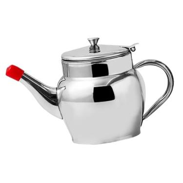 Imagem de Generic Garrafa dispensadora de óleo de aço inoxidável com alça, garrafa de azeite de oliva, pote de vinagre com filtro de malha fina para cozinha, 1000ml