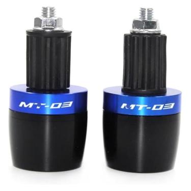 Imagem de Acessórios de motocicleta 7/20.3 cm 22 mm Grips Ends Counterweight Handle Bar Cap Cover Slider Compatível com Y&AMAHA MT-03 MT03 MT 03 (Azul 2)
