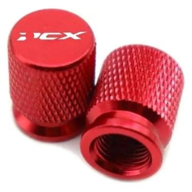 Imagem de Acessórios de motocicleta Tampa da haste da válvula de ar da válvula do pneu compatível com PCX125 PCX150 PCX160 PCX 125 150 160 (vermelho)