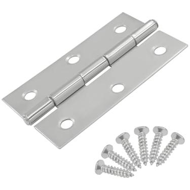 Imagem de Hordion 8 peças de dobradiça de porta de 6 cm, dobradiças prateadas para gavetas de armário de porta caixa de madeira