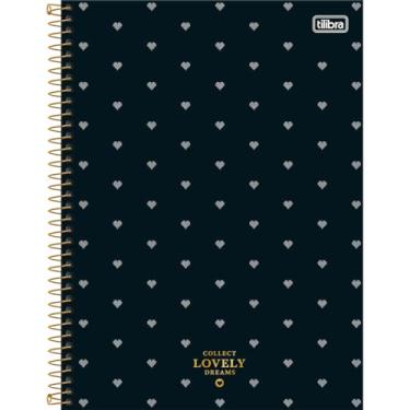 Imagem de Caderno West Village Universitário TILIBRA - 10 Matérias 160 Folhas (Fundo Preto C/Coração)