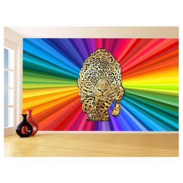 Imagem de Papel De Parede 3D Animais Pop Art Onça Pintada 3,5M Pxa86