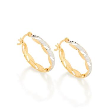 Imagem de Brinco argola onduladas vazados rhodium rommanel 520387