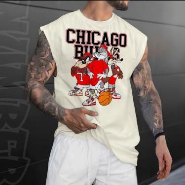 Imagem de Camiseta regata machao oversized masculino basquete chicago retro vint