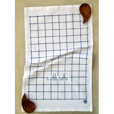 Imagem de Pano de Prato para Copa e Cozinha Premium - A Vida é Sobre os Pequenos Detalhes - Coleção Vivaz, 100% Algodão, Tamanho G, Alto Poder de Absorção, Ideal para Enxugar Louças, Panelas e Utensílios.