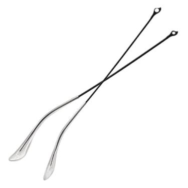 Imagem de 02 Haste Armação Óculos Aviador Solar Grau Reposição Conserto Ponteira (Preto C/Ponteira Transparente)