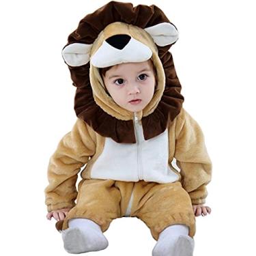 Imagem de Fantasia infantil unissex de animais para bebês, macacão de Halloween, Leão, 1-3 Months/Height 20"-23"