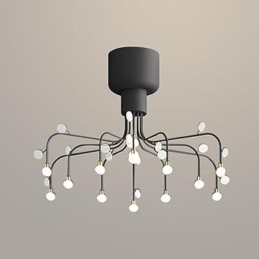 Imagem de Lustre de fogos de artifício industrial rente ao teto, luminária de teto semi-embutida LED de 28 W, lustres para sala de estar, luminárias pendentes Sputnik modernas para quarto e sala de ja