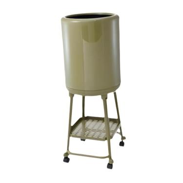 Imagem de FytStycale Lixeira com rodas, cesto de lixo, lixeira de pé alto de grande capacidade, balde de papel para banheiro e sala de estar 18L, Verde