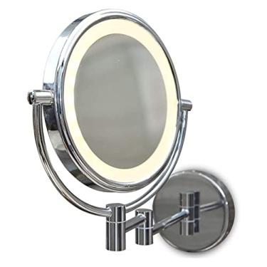 Imagem de Espelho de maquiagem de 8 polegadas, luminária de parede de qualidade, espelho de maquiagem LED, espelho de banheiro, espelho de parede dupla face ajustável