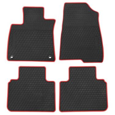 Imagem de Car Rubber Floor Mat for Honda Accord 10th Generation 2018 2019 2020 2021 2022 Custom Fit Black Red Auto Liner Mats All Weather Heavy Duty Odorless