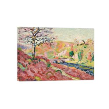 Imagem de Armand Guillaumin Famoso Arte de Parede Pôster-Impressões em Tela para sala de estar-Reprodução pinturas(Paisagem com ponte) 80x115cm Tela Embrulhada