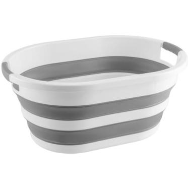 Imagem de Cesto Organizador Oval 26L Branco e Cinza Powermaid 126033809165