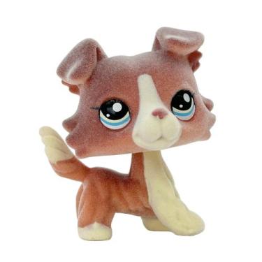 Imagem de Figura Toy Flocked Animal Collie Dog, presente de Natal em PVC de 5 cm