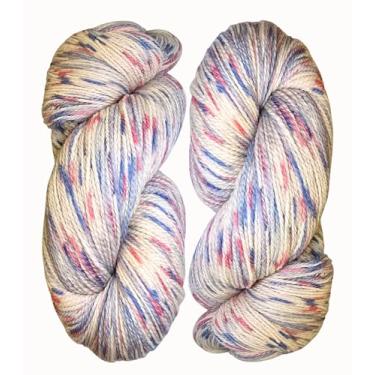 Imagem de Sunny Cat Fio de lã Fusion – Conjunto de 2 novelos de mistura de lã – 100 g/3,5 oz cada – 400 m/435 jardas – Feito na Turquia. Cores naturais tingidas à mão. Fio de peso médio premium para tricô e