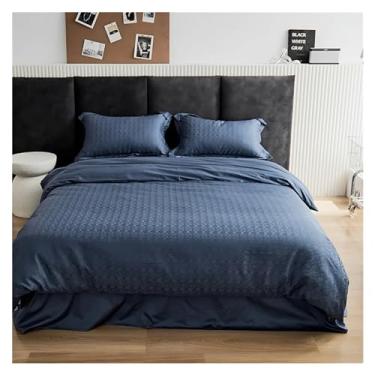 Imagem de Conjunto de capa de edredom de algodão cetim queen size conjunto de fronhas (2 solteiros)