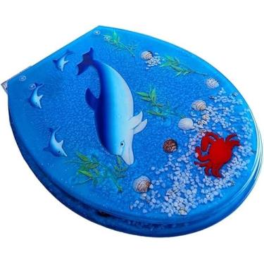 Imagem de Assento De Vaso Sanitário De Resina Transparente De Estilo Marinho Com Conchas De Praia Para Uma Experiência De Banheiro Higiênica E Confortável, Dobradiça De Aço Inoxidável, B