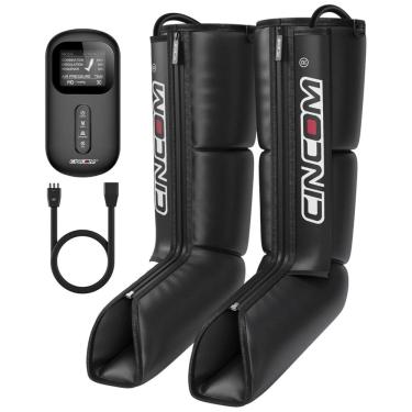 Imagem de Massageador Elétrico de Compressão para Pernas e Pés 3 Modos e 3 Intensidades, Bivolt, CINCOM, Preto