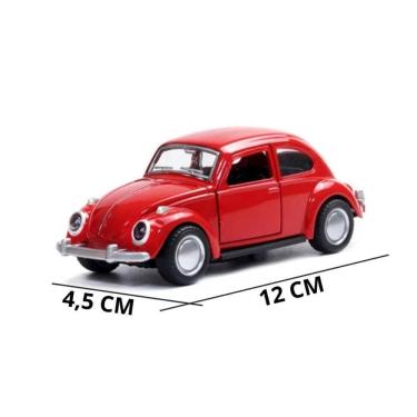 Imagem de Miniatura Fusca Vermelho Carrinho De Metal Antigo Colecionável