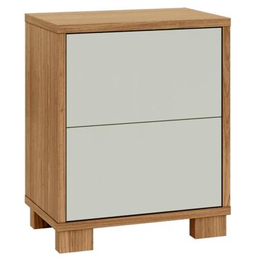 Imagem de Mesa de Cabeceira 2 Gavetas 54cm Click D03 Freijó Off White - Lyam Decor