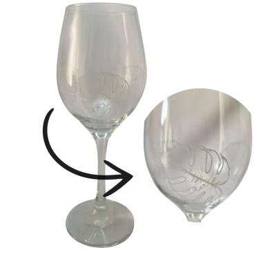 Imagem de Taça Folha Costela de Adão Cristal Personalizada Vinho 490ml