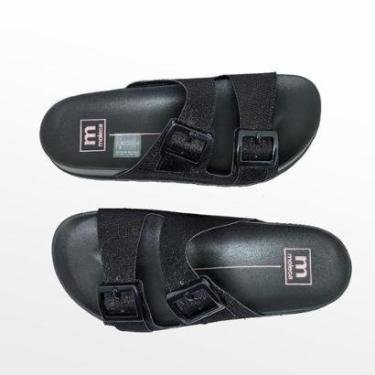 Imagem de Chinelo Tipo Tamanco Feminino Moleca Brilho Fivela Fixa-Feminino