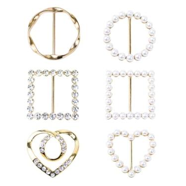 Imagem de 6 peças, clipe de anel, cachecol, camiseta, prendedores de gravata, anel de lenço de seda para mulheres, roupas, camisa, clipes de cintura, clipes de metal, círculo redondo, fivela de cinto, Plástico