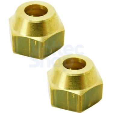 Imagem de 2 porca para cano tubo de cobre ar condicionado 1/4