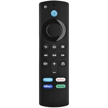 Imagem de Controle Remoto Compatível com Fire Stick Lite, Preto, Botões de Navegação e Streaming, Acesso Direto Netflix e Prime Video