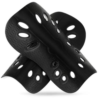 Imagem de Caneleira de Futebol Profissional, Leve e Resistente, Design Anatômico, Sistema de Ventilação, Tamanhos Adulto e Infantil, Preta