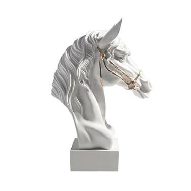 Imagem de Decoração de mesa estilo chinês minimalista cabeça de cavalo ornamentos modernos estudo de hotel sala de estar varanda decoração de prateleira de bogu, decoração de casa e escritório