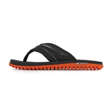 Imagem de Chinelo Dedo Kenner Kivah New Force Preto e Laranja Masculino, Preto, 