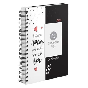 Imagem de Agenda Diária 2026 Capa Dura Personalizada Com Foto E Frase Espalhe Amor