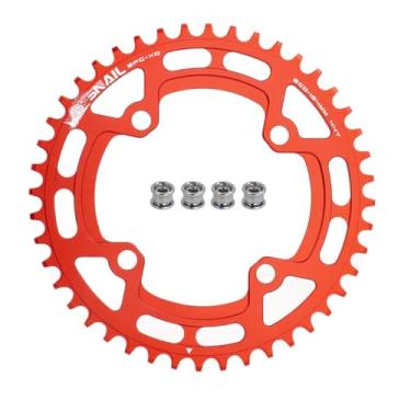 Imagem de FOMTOR Corrente 104 BCD 44T 7-12 Velocidades Compatível CNC 7075 Alumínio Estreito Dente Largo Rodada para MTB/Road Bike Ebike Roda Vermelha