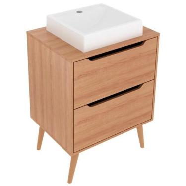 Imagem de Gabinete 2 Gavetas Com Cuba Bn3600x39 Amendoa - TECNO MOBILI