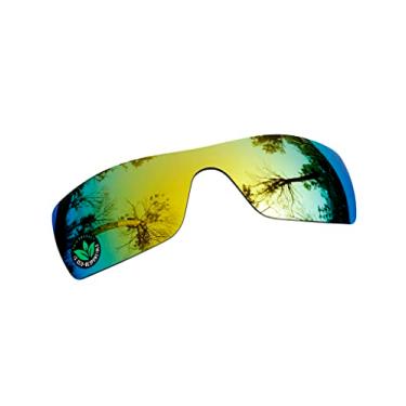 Imagem de Raydi Lentes de reposição de policarbonato para óculos de sol retangulares Oakley Oil Rig - Flare Gold Mirror - Polarizadas