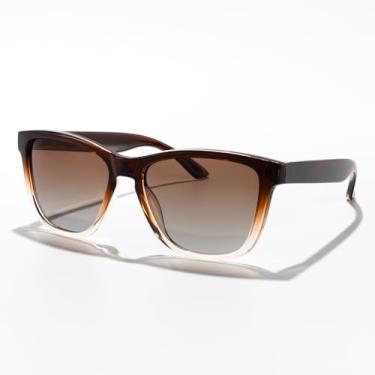 Imagem de Óculos de sol vintage olho de gato para homens e mulheres, clássico, retrô, moderno, para esportes ao ar livre, dirigir, uso diário UV400, Armação marrom e tra/lente gradiente marrom, Lens Width: 54