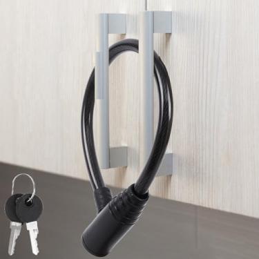 Imagem de Fechadura de armário de geladeira para porta francesa, trava de geladeira para adultos e crianças