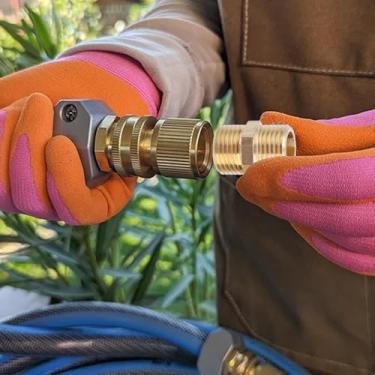 Imagem de Conector de compressor de encaixe de tubo de cabeça hexagonal de latão Adaptador de mangueira de ar Acessórios de latão (comprimento 3,5 cm, diâmetro externo 2,6 cm)