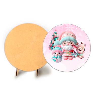 Imagem de Painel Com Elastico Redondo 50cm Natal + Suporte MDF (NAT172)