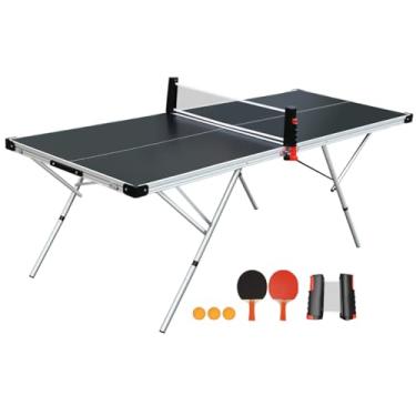Imagem de Mesa Ping Pong, Mesa de Tênis de Mesa, 1,60mX0,8m, Mini Mesa Ping Pong Dobravel com Kit 1 Rede Retrátil + 2 Raquetes + 3 Bolinhas Bel, Aluminum Alloy Frame, Height Adjustable