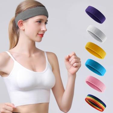 Imagem de Faixa de cabeça elástica macia de secagem rápida para estilo de vida ativo, design confortável e respirável, ideal para esportes, ioga e uso diário